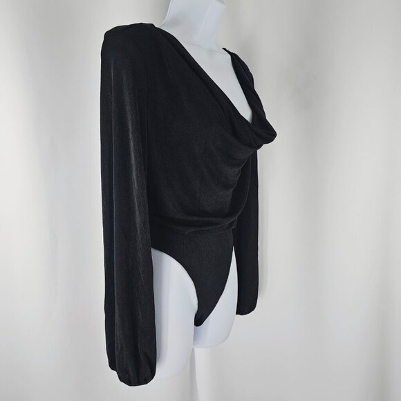Band Of The Free Black Cowl Neck Long Sleeve Body Suit Women's Size Small NWT - Picture 5 of 14